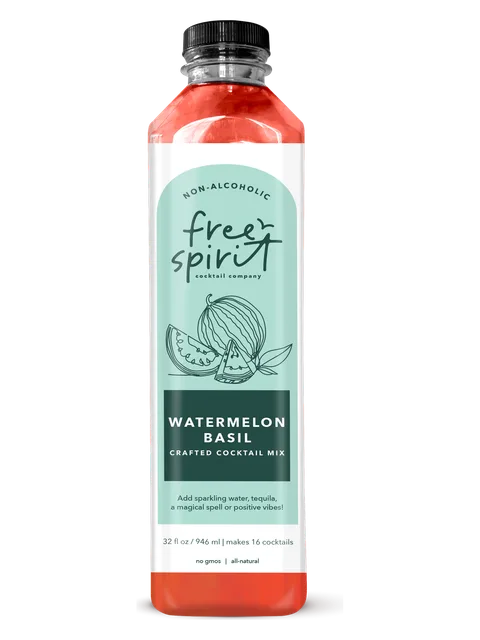 Watermelon Basil crafted cocktail mix, 32 fl oz bottle